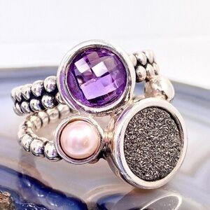 Michael Dawkins Silver and Purple Amethyst Ring